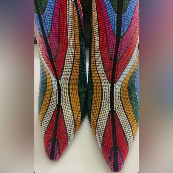 Reisa Reisa2 INC pointy toe boots heeled
booties bling rhinestones shiny… - Picture 9 of 9